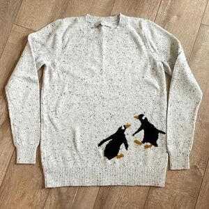 LOFT Gray Sweater with Penguin Design